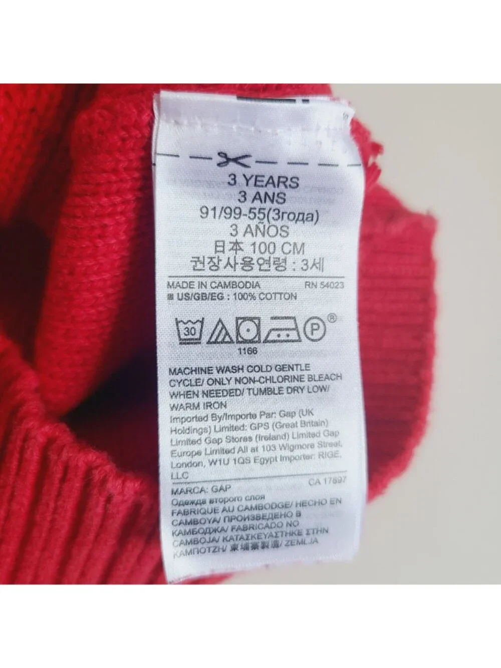 Baby Gap Cable Knit Sweater Dress 3T Red Long Sleeve Ribbed Cuffs Cotton Toddler